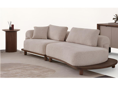 Luxuriöses weißes Wohnzimmerset 3-Sitzer-Sofa Couchtisch Beistelltisch