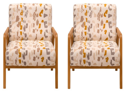 Einzelsessel Beige Designer 2x Lehnstuhl Polstersessel Luxus Möbel