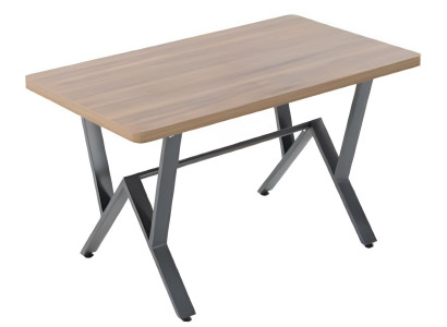 Tisch Hellbraun Farbe Moderner Stil Metallgestell Holzplatte Neu
