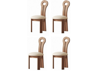 Modern Holz 4x Esszimmerstühle Textil Design Esszimmer Stühle