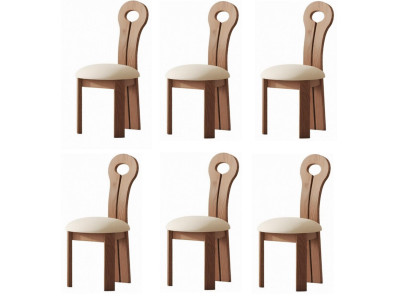 Modern Holz 6x Esszimmerstühle Textil Stilvolle Stühle Esszimmer