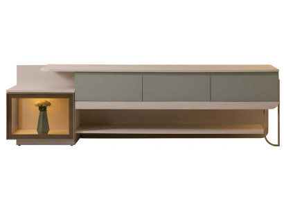 Tv-Schrank Stil modern Farbe weiß hellgrün Holz neu Metall Wohnzimmer