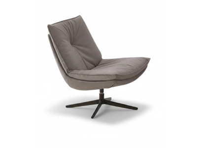 Design Sessel Textil Grau – Moderner Drehsessel Loungesessel
