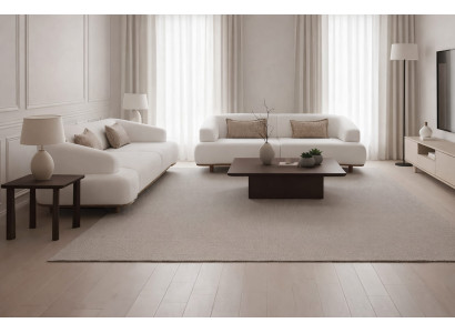 Sofa Set 2x 3-Sitzer Sofa Modern Design Bouclé Cremeweiß Beige Garnitur