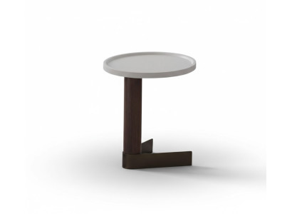Design Beistelltisch Weiß & Holz – Modernes Rundtisch-Design.