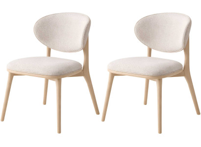 Stuhl Stil modern Farbe beige hell Holz neu Wohnzimmer Kochzimmer