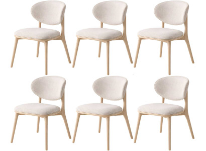 Stuhl Stil modern Farbe beige hell Holz neu Wohnzimmer Kochzimmer