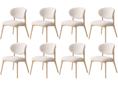 Stuhl Stil modern Farbe beige hell Holz neu Wohnzimmer Kochzimmer