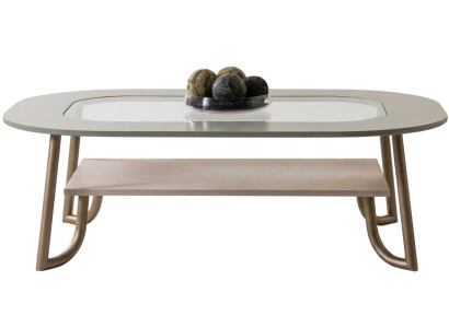 Couchtisch Stil modern Farbe grau Glas oval neu Metall Wohnzimmer