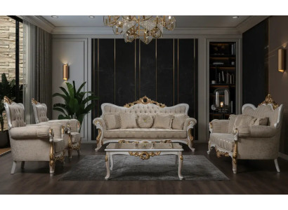 Elegantes Wohnzimmer Set: 3+3+1+1-Sitzer mit passendem Couchtisch