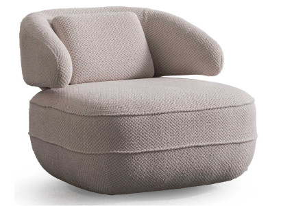 Beiger Polstersessel Stilvoller Wohnzimmer Loungesessel Textilsessel