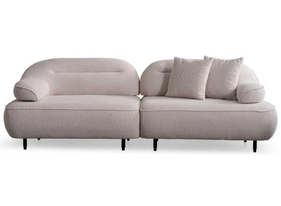 Neu 3 Sitzer Sofa Stil modern Farbe beige neu Stoff weich bequem Wohnzimmer