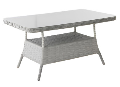 Tisch Weiß Farbe Moderner Stil Metallrahmen Glasplatte Rechteckig Neu