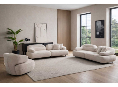 Sofa Sessel Stil modern Farbe beige weich Wohnzimmer minimalistisch