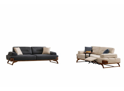 Wohnzimmer Set Modern Mehrfarbig Designer-Couch Komfortabel Stoff