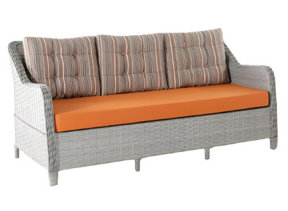 3-Sitzer-Sofa Orange Grau Moderner Stil Metallrahmen Großes Sofa Neu