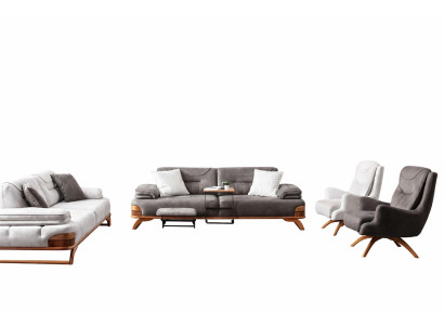 Wohnzimmer Set Modern Mehrfarbig Designer-Set Komfortabel Stoff Holz
