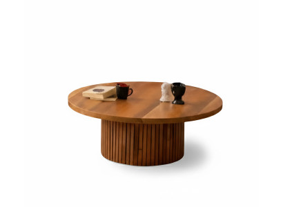 Stilvoller Couchtisch rund Holz Modern für Wohnzimmer und Zuhause
