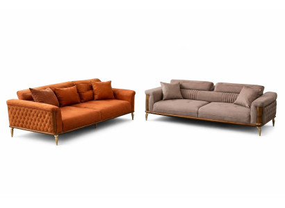 Wohnzimmer Set Modern Mehrfarbig Designer-Couch Komfortabel Stoff