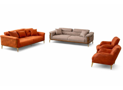Wohnzimmer Set Modern Mehrfarbig Designer-Bergère Couch Komfortabel