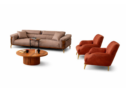 Wohnzimmer Set Modern Mehrfarbig Designer-Couchtisch Komfortabel Stoff