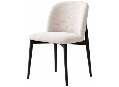 Stilvoller Stuhl Modern Weiß Polster mit Schwarzem Holzgestell