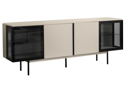 Sideboard Stil modern Farbe weiß schwarz neu Holz weich bequem Glas