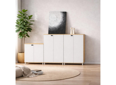 Designer Weißer Aufbewahrungsschrank Exklusive Holzschränke 2tlg