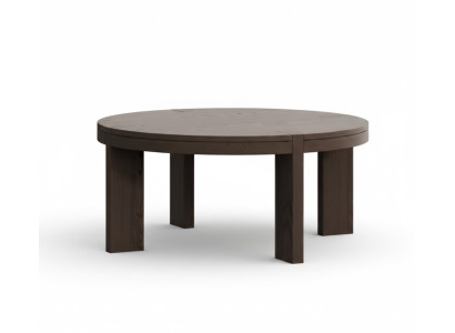 Design Couchtisch Rund Massivholz – Dunkelbraun Modern