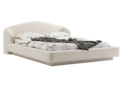 Bett Stil modern Farbe beige neu geräumig weich Stoff Holz Schlafzimmer