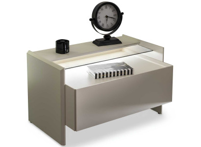 Modernes Schlafzimmermöbel Nachttisch Beige mit Stauraum