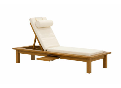 Garten-Klappliege Moderner Stil Weiß Holzrahmen Weiche Rückenlehne