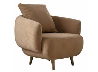 Sessel Stil modern Farbe beige neu Stoff Holz kompakt Wohnzimmer weich