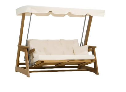 Gartenschaukel Sofa Moderner Stil Weiß Holzrahmen Bequem Entspannend