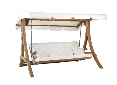 Garten-Schaukelsofa Moderner Stil Weiß Holzrahmen Entspannend Bequem