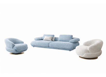 Wohnzimmer Set Modern Mehrfarbig Designer-Couch Komfortabel Stoff