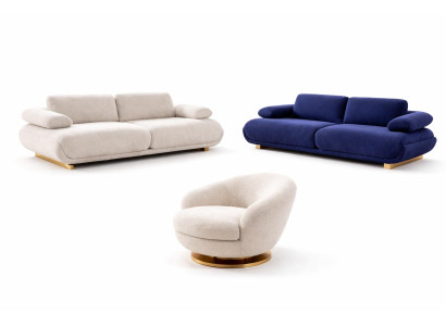 Wohnzimmer Set Modern Mehrfarbig Designer-Set Couch Komfortabel Stoff