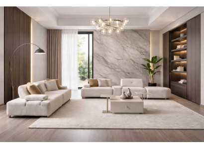 Sofa Couchtisch Wohnzimmer Stil modern Farbe beige gemütlich neu weich