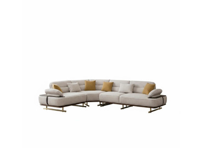 Ecksofa Modern Weiß Designer-Ecksofa Komfortabel Minimalismus Stoff