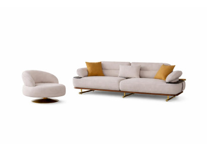 Wohnzimmer Set Modern Weiß Couch Bergère Designer-Set Minimalismus