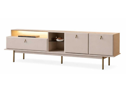 Tv Schrank Stil modern Farbe beige Wohnzimmer gemütlich minimalistisch
