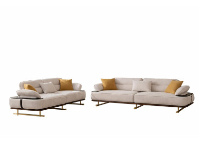 Wohnzimmer Set Modern Mehrfarbig Designer-Couch Komfortabel Stoff