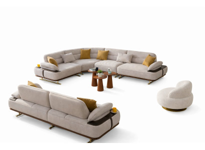 Wohnzimmer Set Modern Weiß Couch Bergère Designer-Set Minimalismus