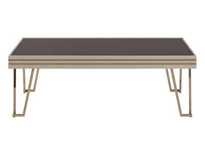 Minimalistischer  Couchtisch Goldfarbe Metallrahmen Glatte Ecken