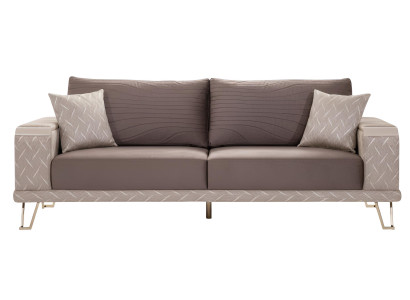 Luxuriöses 3-Sitzer-Sofa Holzrahmen Glatte Ecken Minimalistischer Stil