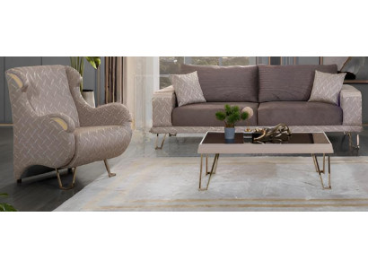 Sofa-Set Minimalistischer Stil Holzrahmen Glatte Ecken Modernes Design