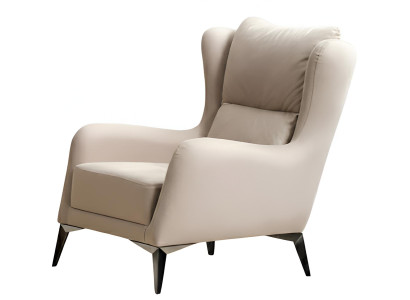 Bergère Modern Weiß Designer-Bergère Stoff Minimalismus Holz Sessel