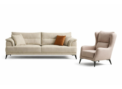 Wohnzimmer Set Modern Weiß Sofa Bergère Designer-Set Minimalismus