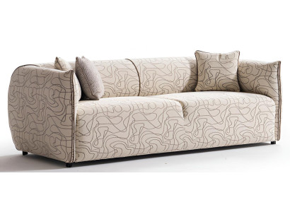 Sofa Modern Weiß 3-Sitzer Designer-Sofa Stoff Holz Minimalismus