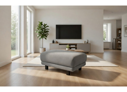 Grauer Textilhocker Wohnzimmer Sitzhocker Designer Textilbezug